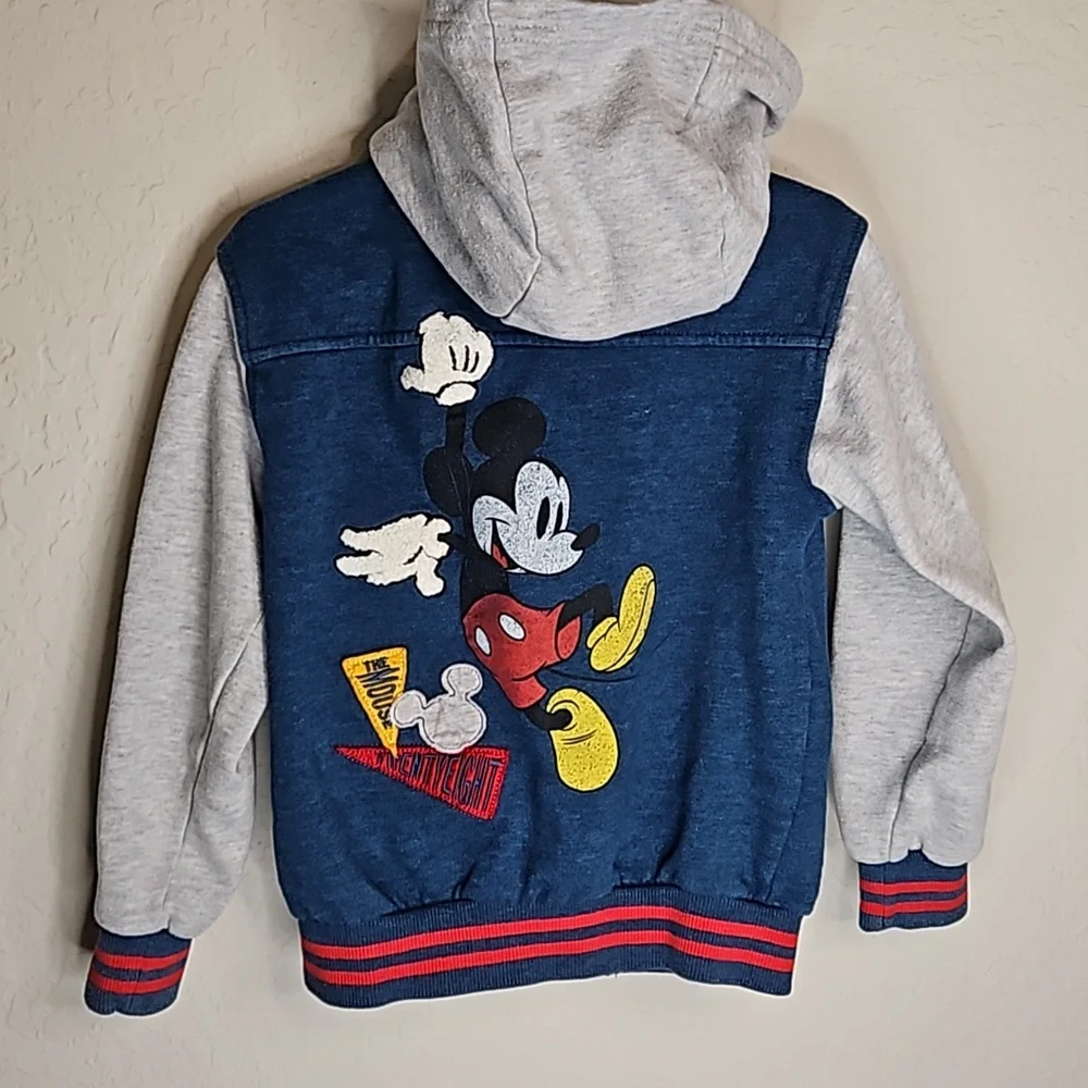 Disney hooded snap front Mickey jacket, size 4
